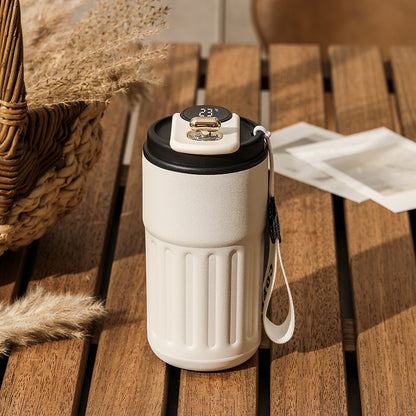 Akıllı Dijital Termoslu Şişe – Taşınabilir Paslanmaz Çelik Kahve Fincanı, Araç İçi Soğuk/Sıcak Tutabilen 450 ml Vakumlu Termos Bardak