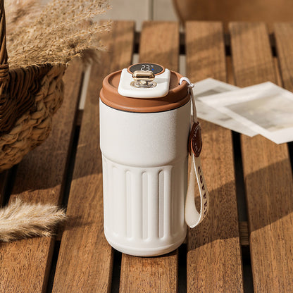 Akıllı Dijital Termoslu Şişe – Taşınabilir Paslanmaz Çelik Kahve Fincanı, Araç İçi Soğuk/Sıcak Tutabilen 450 ml Vakumlu Termos Bardak