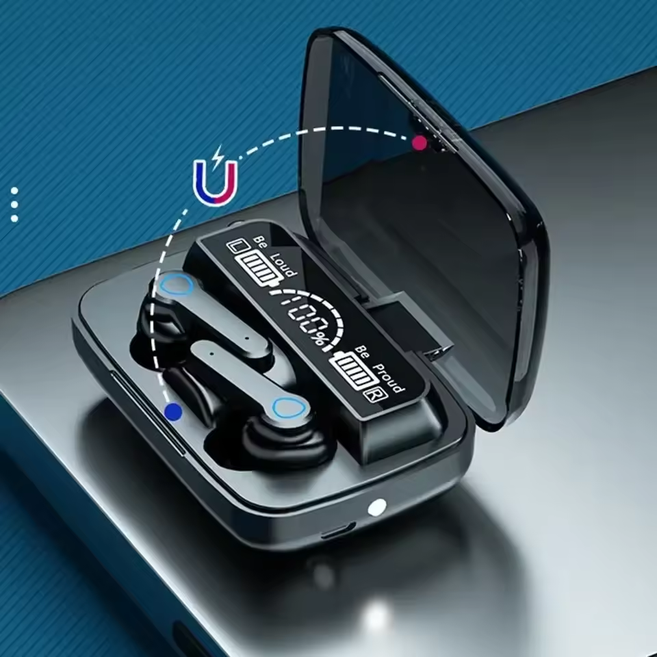 Orijinal M19 Bluetooth Kulaklık – Kablosuz Spor Kulaklık, Akıllı Dokunmatik LED Ekran, Ayna Depo ve Şarj Hazinesi